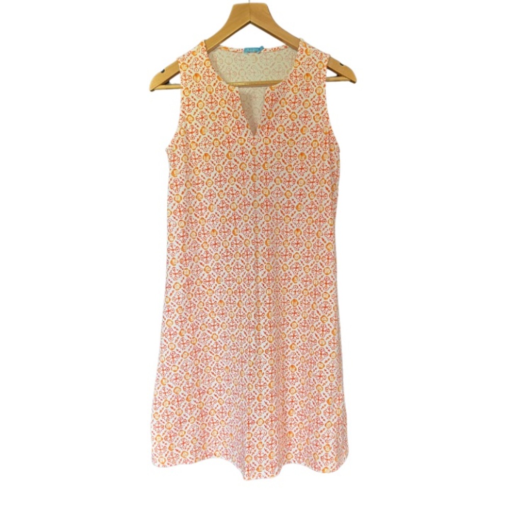 J. McLaughlin Orange and White Patterned Dress